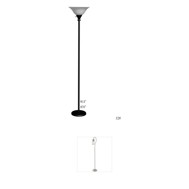 CAL Lighting Signature Black Metal Torchiere Floor Lamp