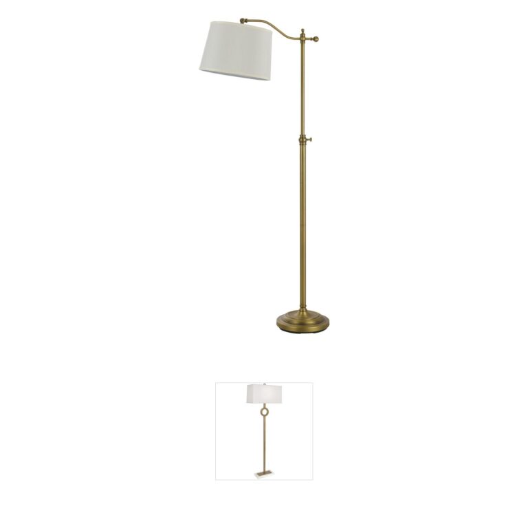 CAL Lighting Wilmington Antique Brass Floor Lamp