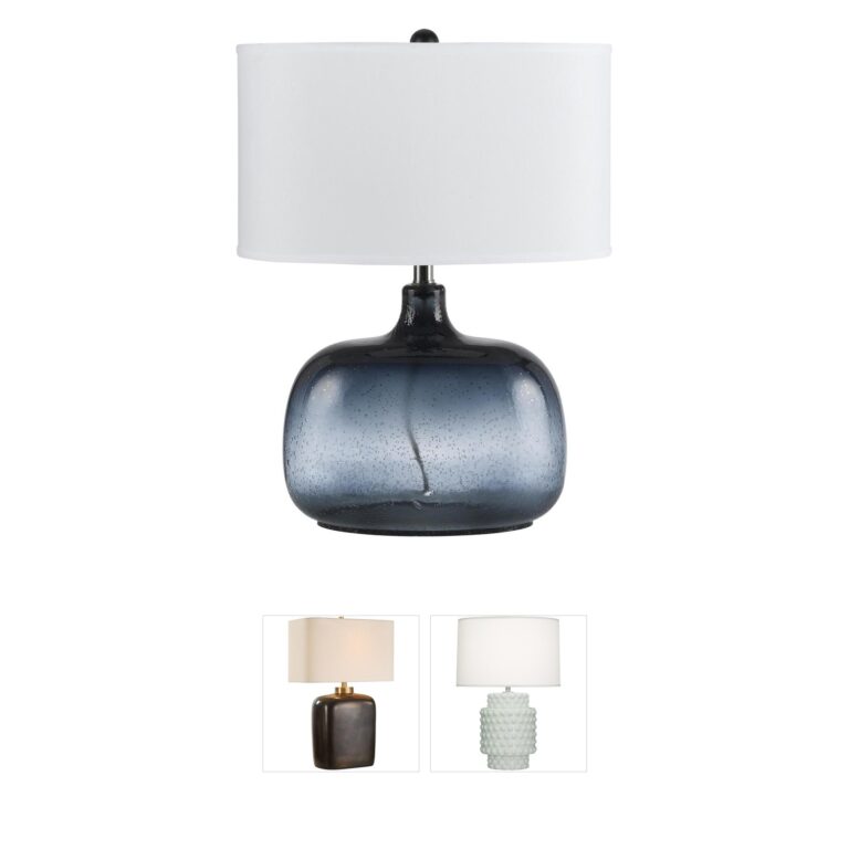 CAL Lighting Christi Collection Ocean Blue Glass Table Lamp