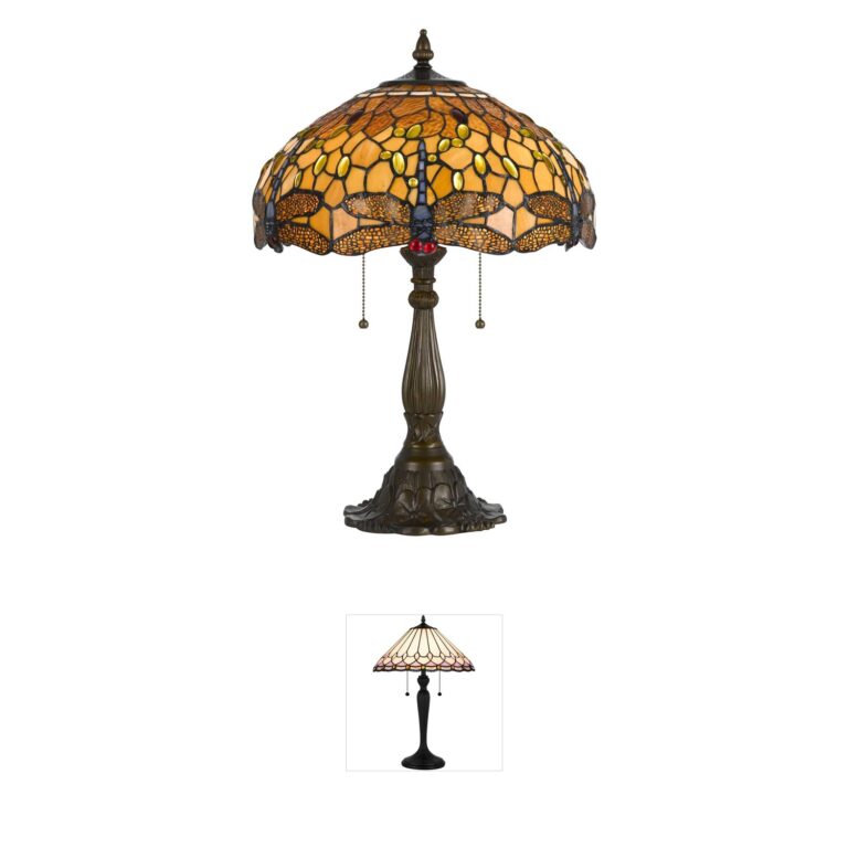 CAL Lighting Tiffany Antique Brass Table Lamp