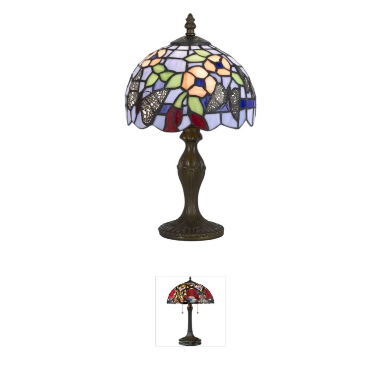 CAL Lighting Tiffany Collection Antique Brass Table Lamp