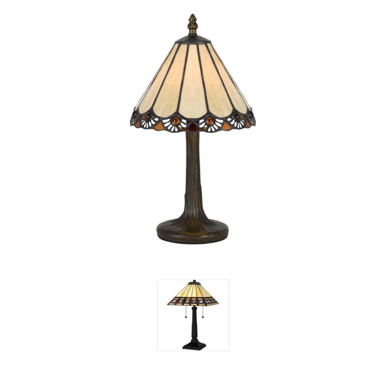 CAL Lighting Tiffany Antique Brass Table Lamp