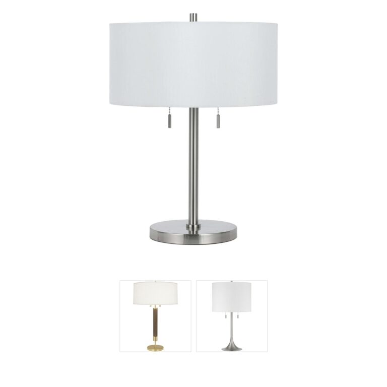 CAL Lighting Calais Brushed Steel Table Lamp