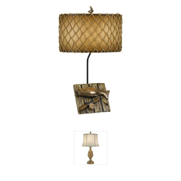 CAL Lighting Fishing Collection Cast Bronze Table Lamp