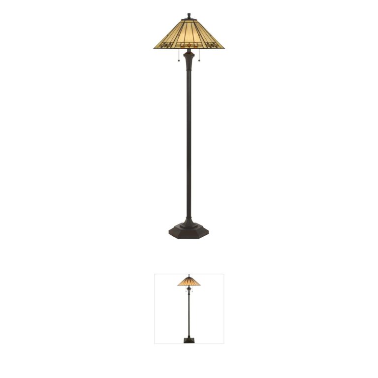 Cal Lighting Tiffany Matt Black Floor Lamp