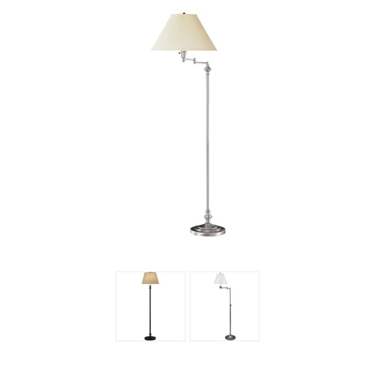 Cal Lighting Signature Brushed Steel Swing Arm Floor Lamp