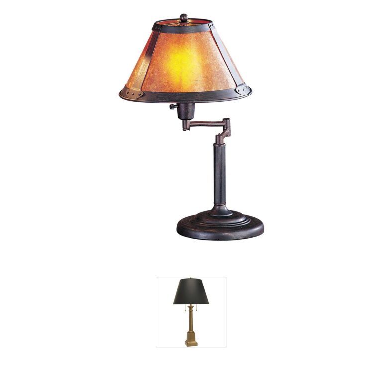 CAL Lighting Mica Rust Swing Arm Desk Lamp