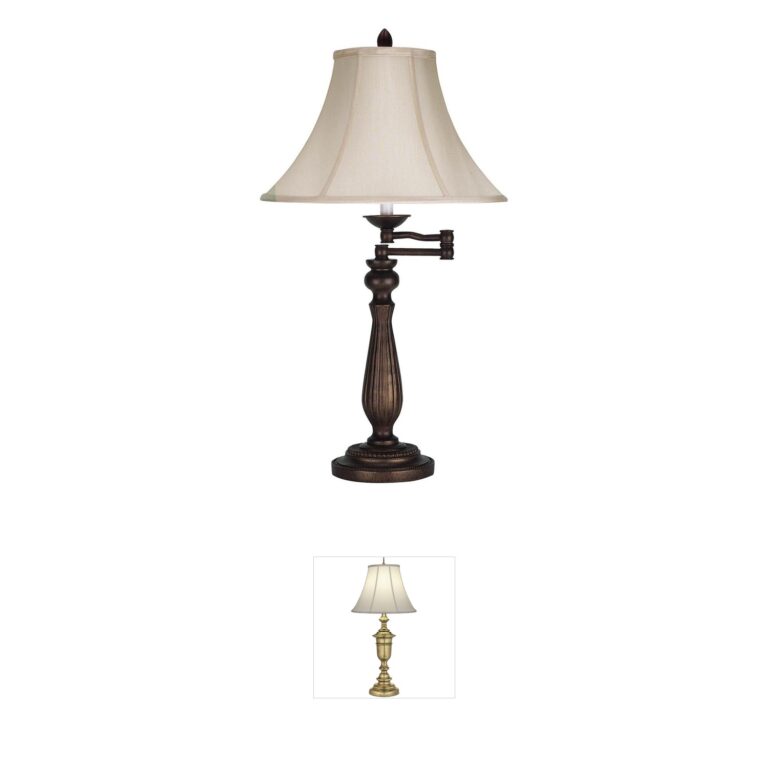 CAL Lighting Signature Antique Rust Swing Arm Table Lamp