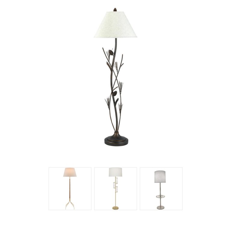 Cal Lighting Pine Collection Willow Finish Iron Floor Lamp