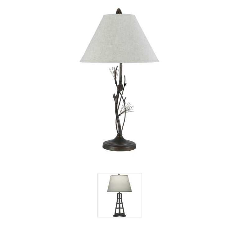 CAL Lighting Pine Collection Willow Finish Table Lamp with Iron Base