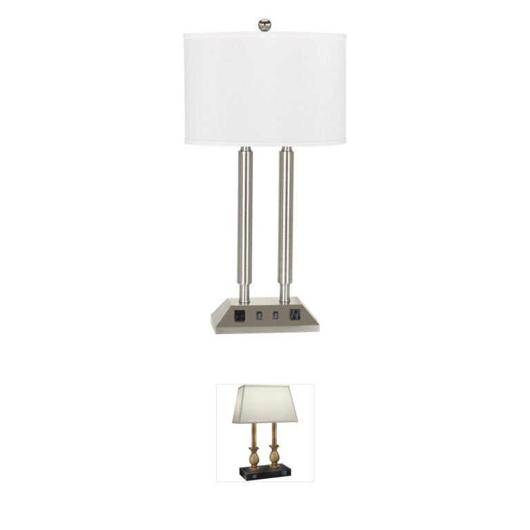 CAL Lighting Hotel Collection Brushed Steel Desk Lamp