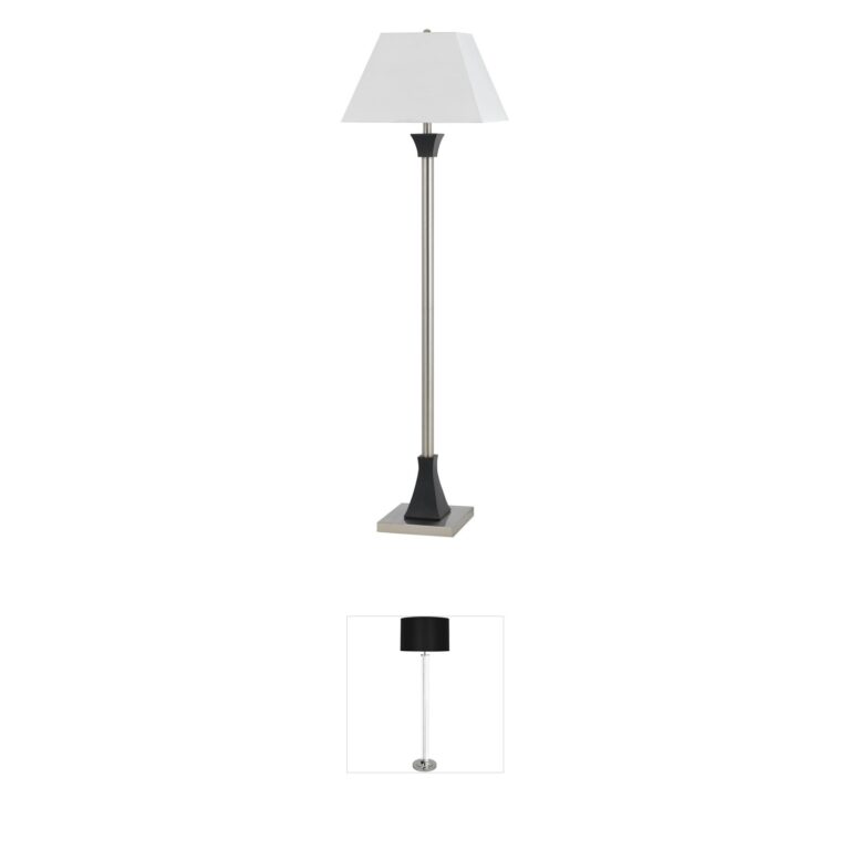 CAL Lighting Hotel Collection Brushed Steel & Espresso Floor Lamp