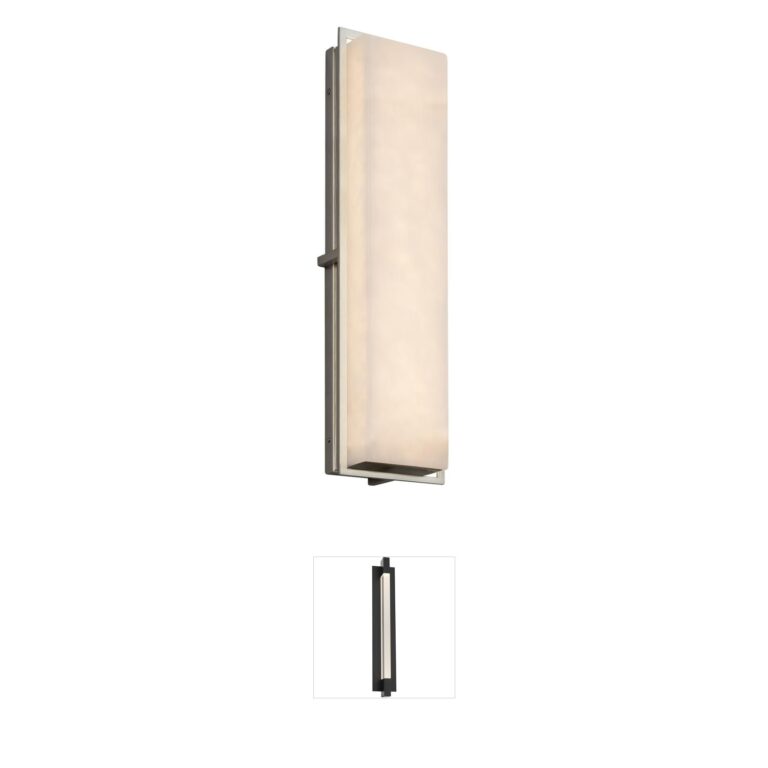 Justice Design Avalon Brushed Nickel and Resin LED Outdoor Wall Light