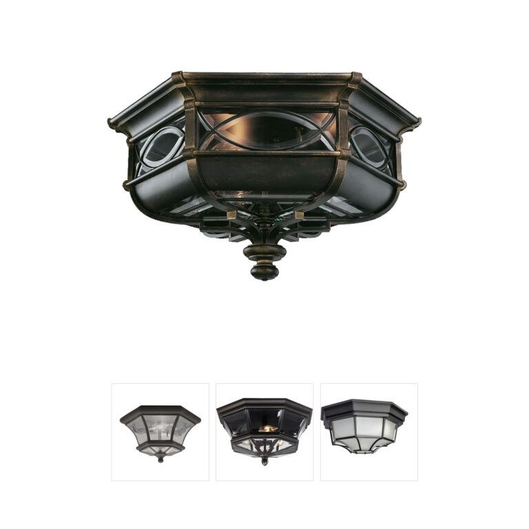 Fine Art Handcrafted Lighting Warwickshire Black Outdoor Flush Mount