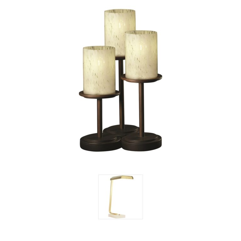 Justice Design Fusion Dark Bronze Artisan Glass Desk Lamp