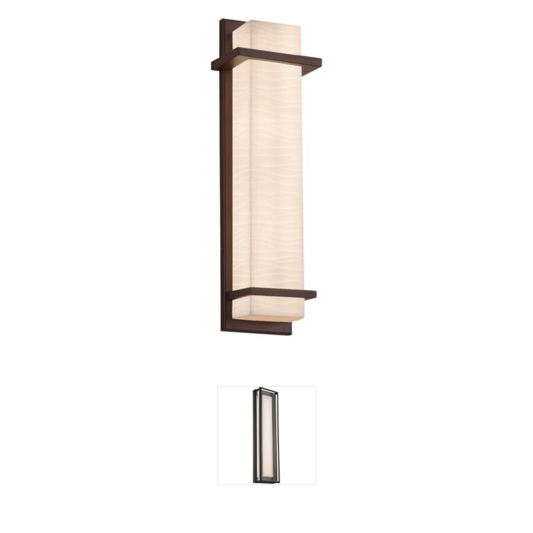 Justice Design Group Monolith Faux Porcelain Resin Outdoor LED Sconce
