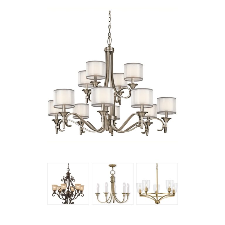 Kichler Lacey 12-Light Antique Pewter 2-Tier Chandelier