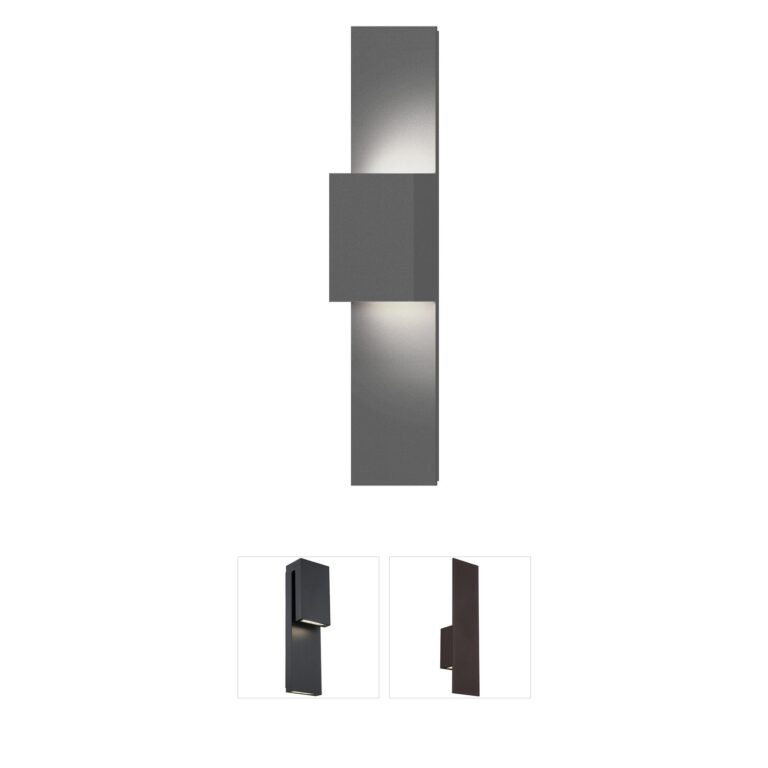 Sonneman Flat Box Textured Gray Outdoor LED Wall Light