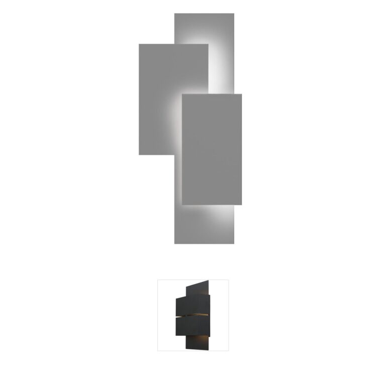 Sonneman Offset Panels Textured Gray LED Outdoor Wall Light