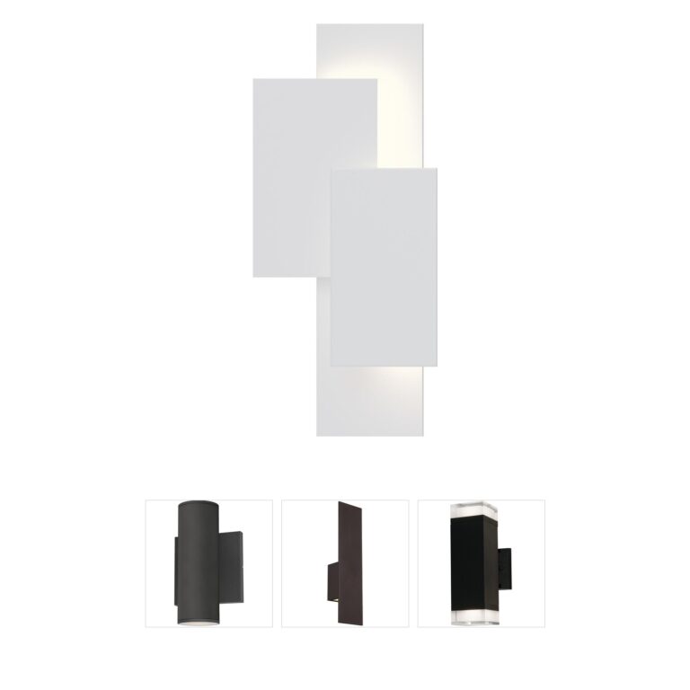 Sonneman Offset Panels Textured White LED Outdoor Wall Light