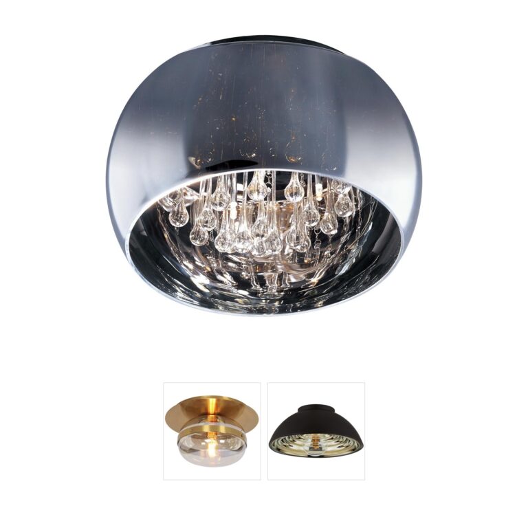 ET2 Sense 5-Light Polished Chrome and Mirror Chrome Glass Flush Mount