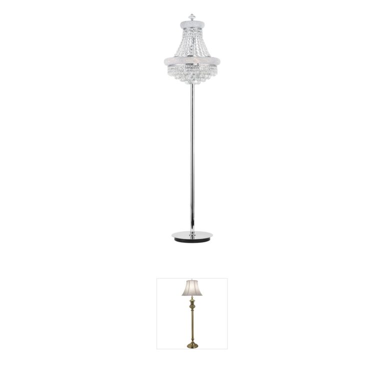 CWI Lighting Empire 8-Light Chrome and K9 Crystal Floor Lamp