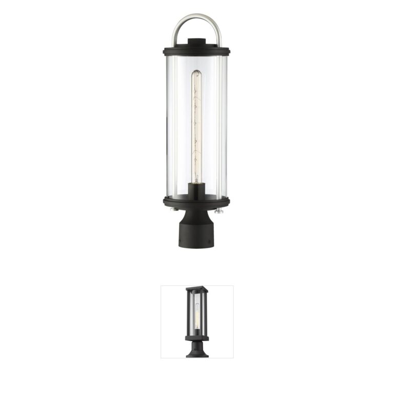 Minka-Lavery Keyser Coal/Silver Accent Outdoor Post Light