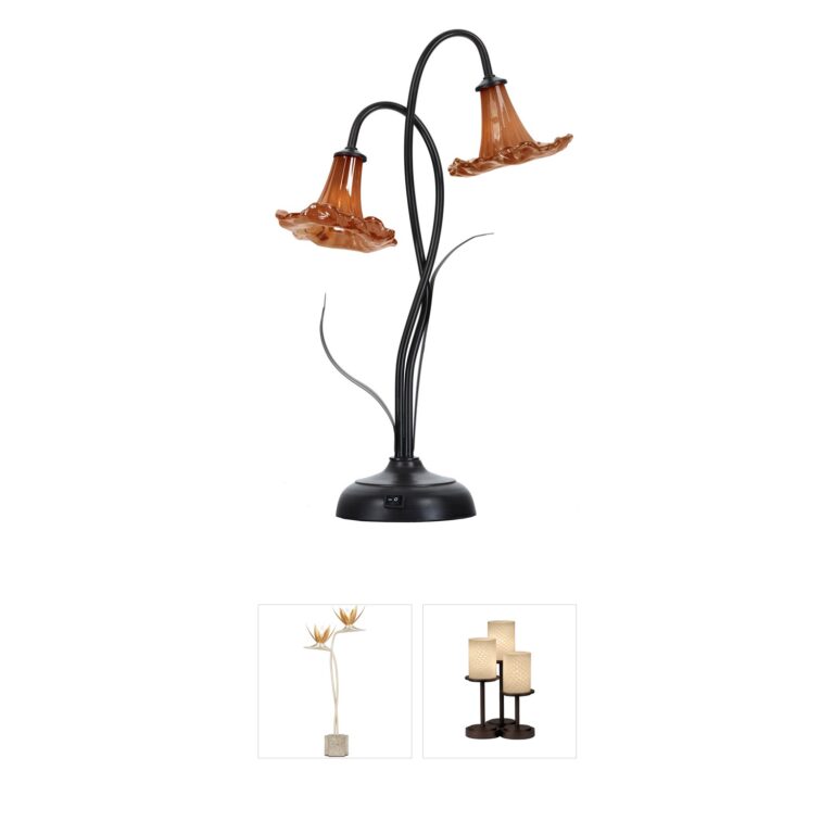 Dale Tiffany Evelyn Orange Trumpet Art Glass Accent Lamp