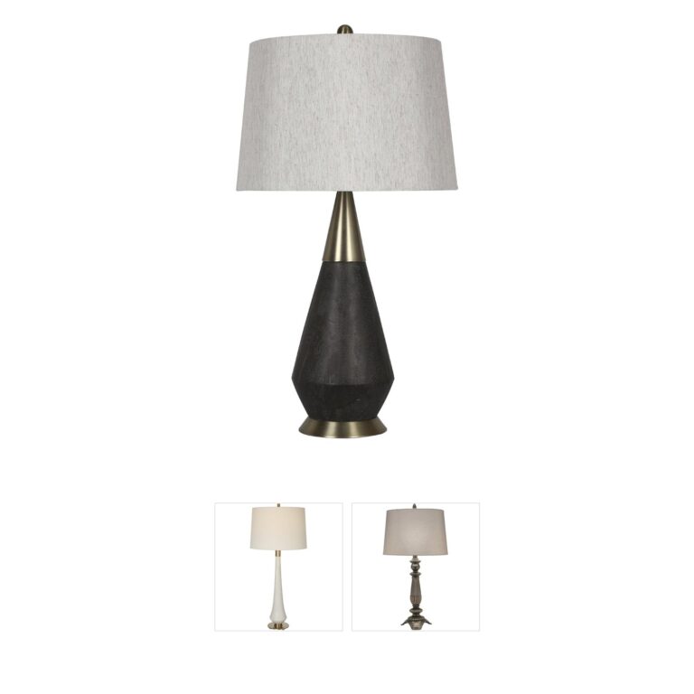Bethel International Canada Dark Walnut Polyresin Table Lamp