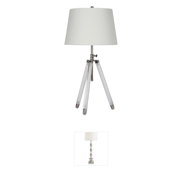 Bethel International Canada Chrome and Acrylic Table Lamp