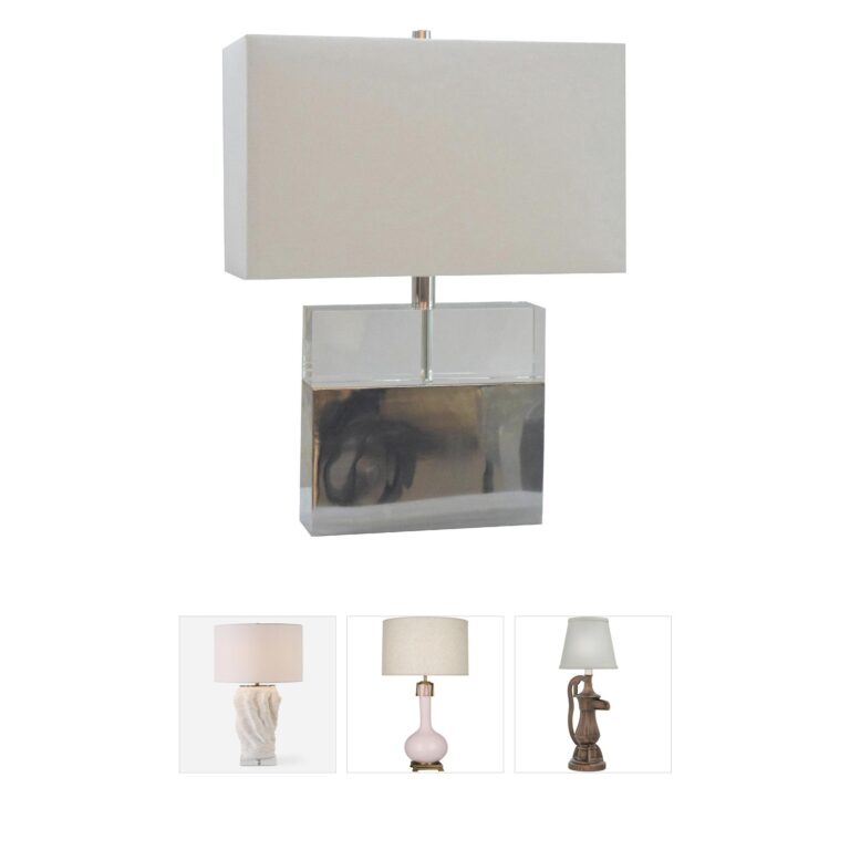 Bethel International Canada Polished Nickel Table Lamp with Crystal Base