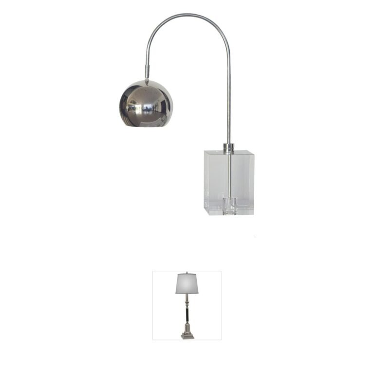 Bethel International Canada Polished Nickel Crystal Table Lamp