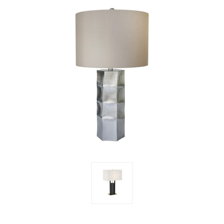 Bethel International Canada 29-Inch Silver Polyresin Table Lamp