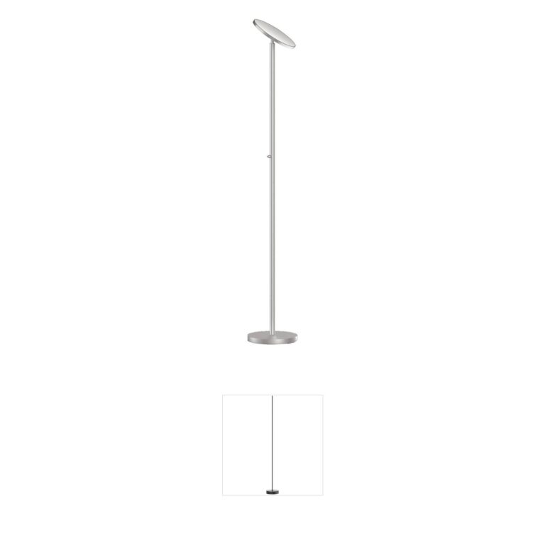 Dainolite Modern Satin Nickel Integrated LED Floor Lamp Torchier