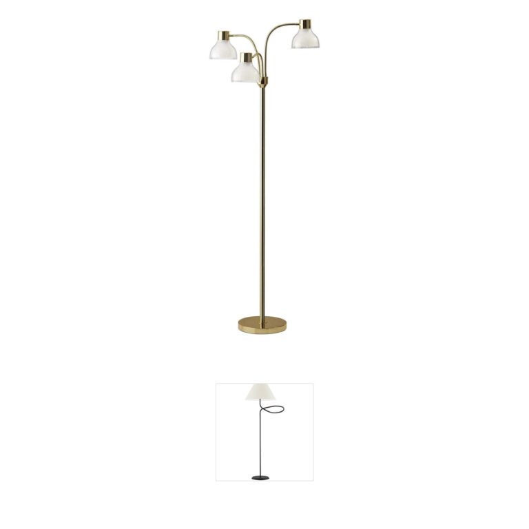 Adesso Presley Shiny Gold Floor Lamp with Adjustable Arms