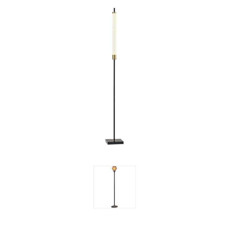 Adesso Piper Black Marble Floor Lamp