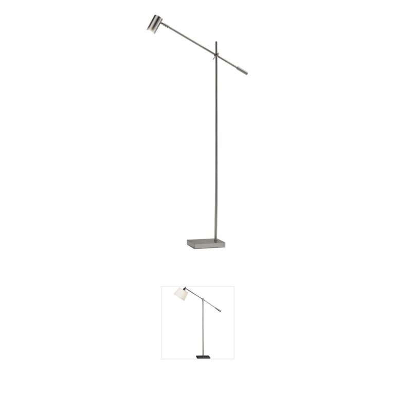 Adesso Collette Brushed Steel LED Floor Lamp