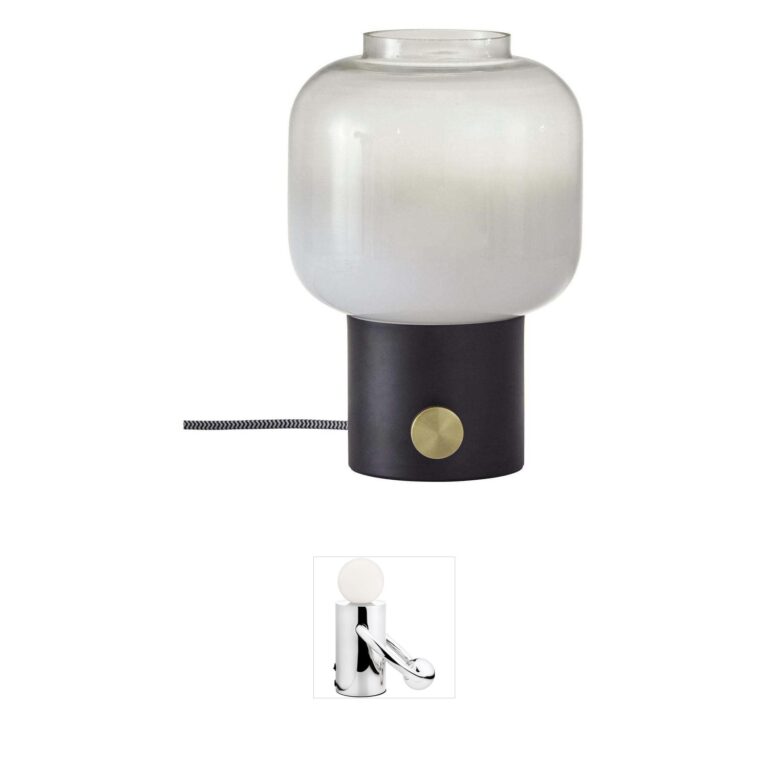 Adesso Lewis Collection Matte Black & Brass Table Lamp