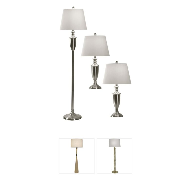 StyleCraft Home Collection Signature Brushed Steel Floor Lamp