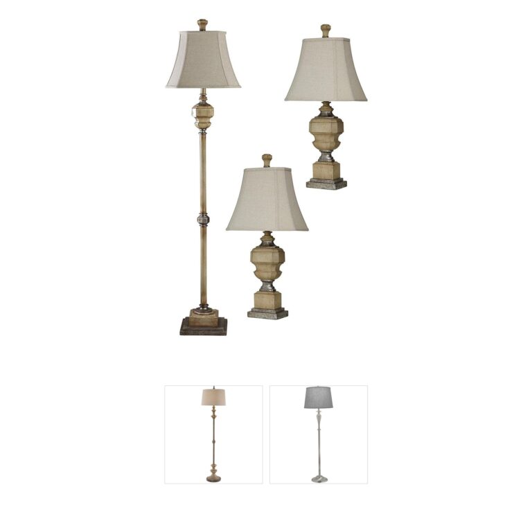 StyleCraft Home Collection Signature Antique Caramel Floor Lamp Set
