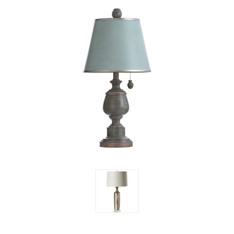 StyleCraft Home Collection Signature Chelsea Blue Fabric Table Lamp