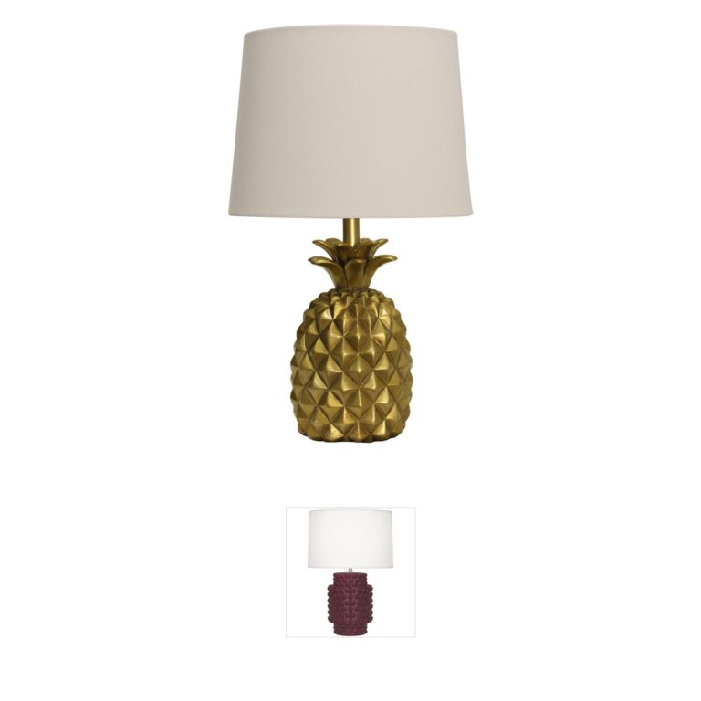 StyleCraft Home Collection Signature Gold Table Lamp with Fabric Shade