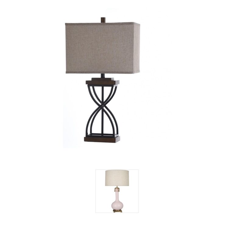 StyleCraft Home Collection Signature Black Wood Hourglass Table Lamp