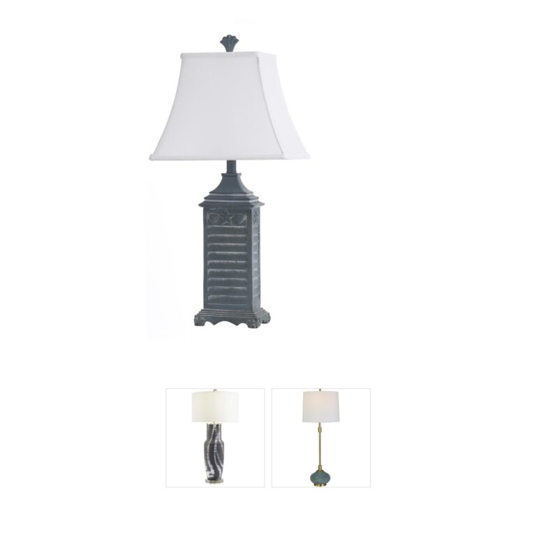 StyleCraft Longboat Key Shutter Table Lamp - Stormy Deep Blue