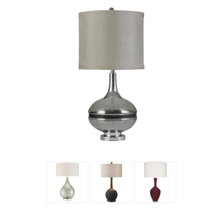 StyleCraft Home Collection Signature Elyse Smoke Glass Table Lamp