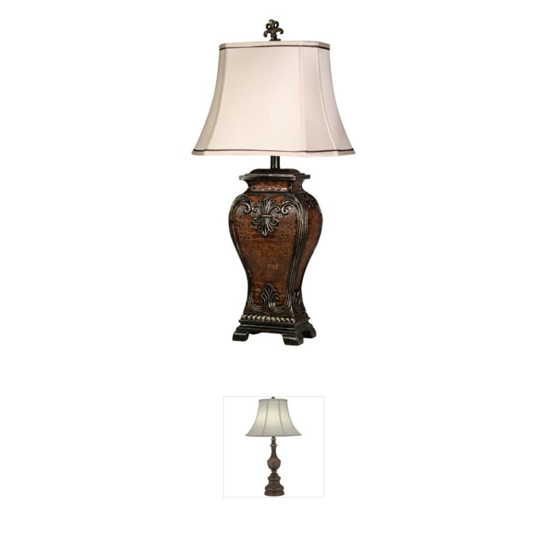 StyleCraft Home Collection Signature Faux Crocodile Table Lamp in Dundee and Gold