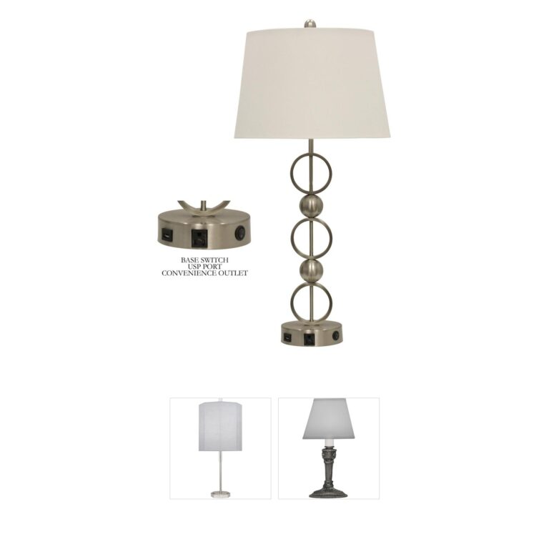 StyleCraft Signature Brushed Steel Transitional Table Lamp