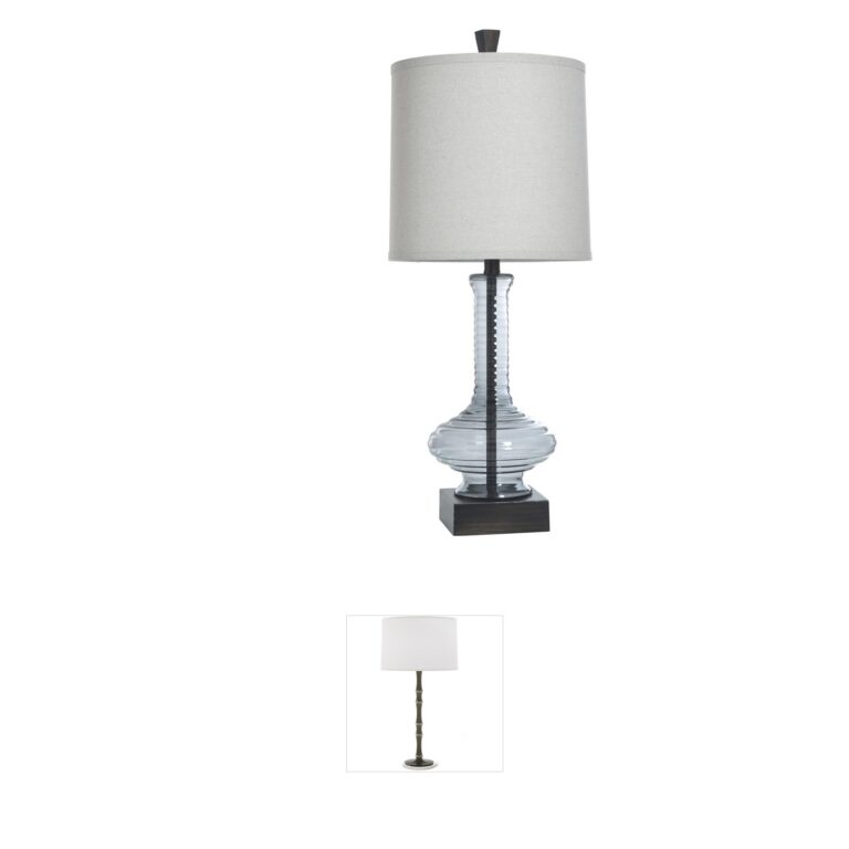 StyleCraft Home Collection Opaque Blue Glass Table Lamp