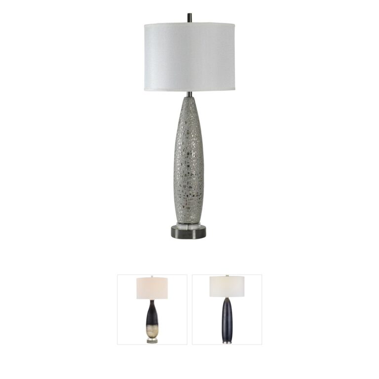 StyleCraft Home Collection Signature Silver Ceramic Table Lamp