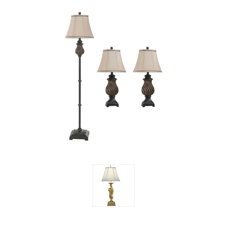 StyleCraft Home Collection Signature Toffee Table Lamp Set